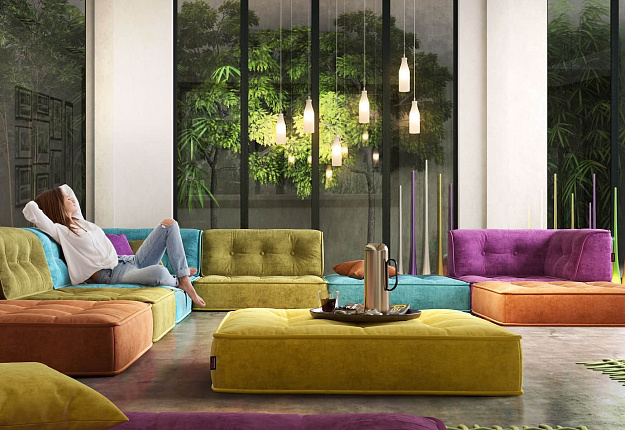 Мягкий и удобный бескаркасный диван Гоа для лаунж зон 